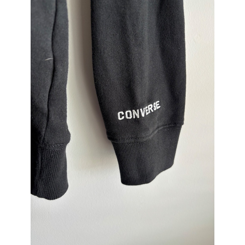Converse Black Embroidered Sneaker Sweatshirt Mens Medium - Picture 2 of 6